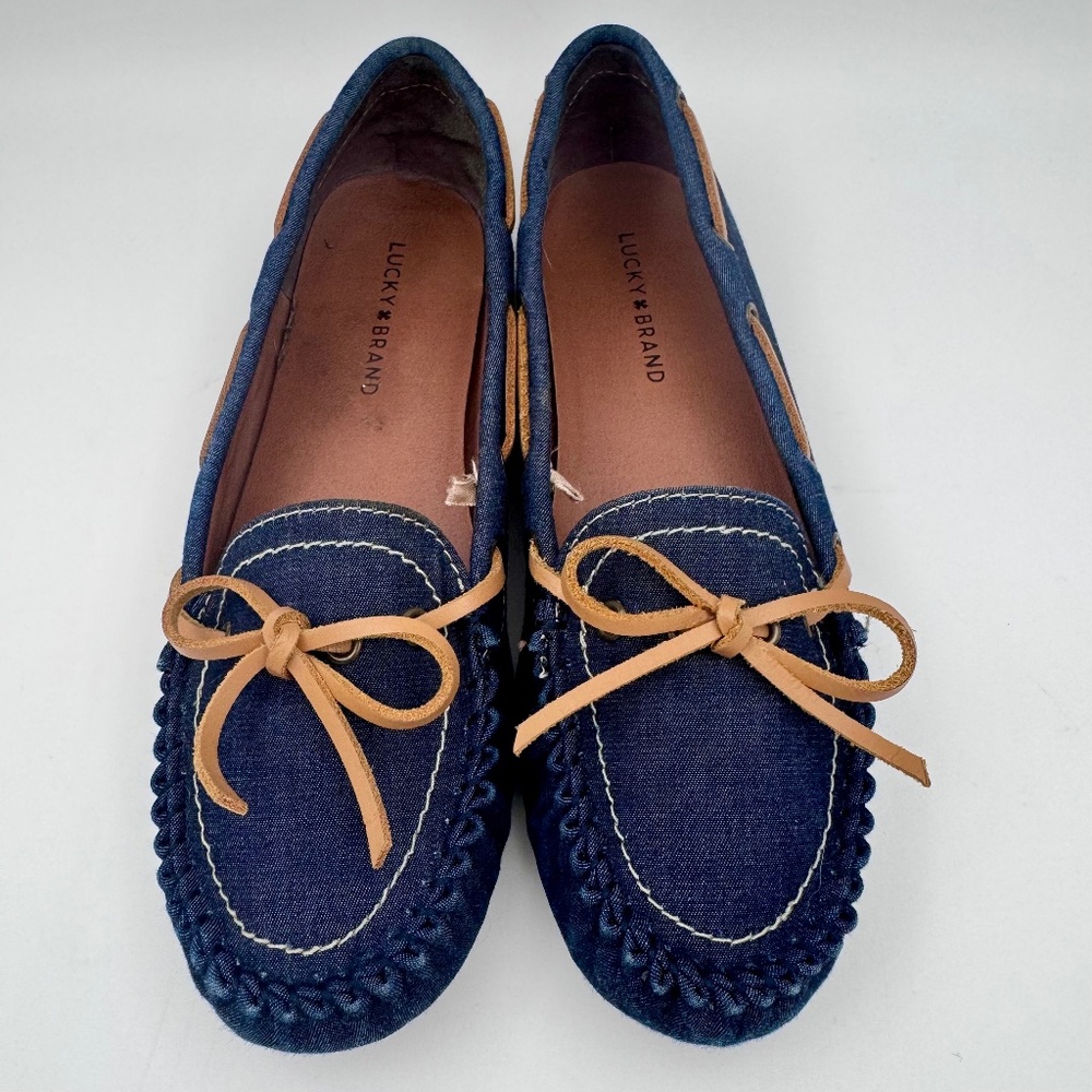 Lucky Brand Abelle Denim Moccasin 9M Loafers Blue‎ Flats Womens LP-ABELLE4